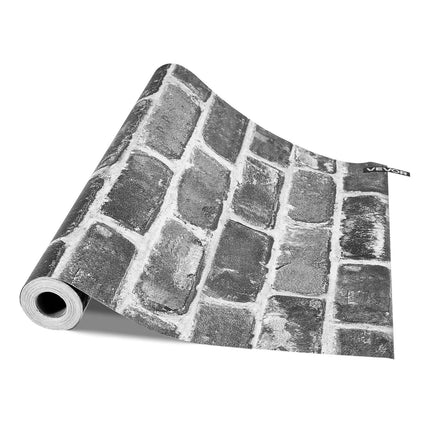 Peel and Stick Wallpaper, Gray Brick, Waterproof, 45cm x 10m