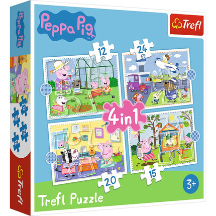 Set puzzle 4 în 1 Peppa Pig pentru copii