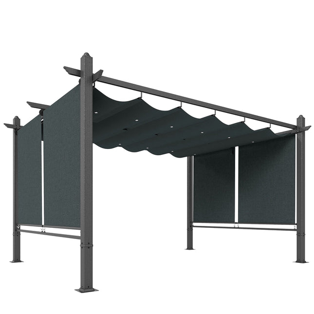 Pergolă 3x4m cu acoperiș retractabil și cadru din aluminiu UV50+