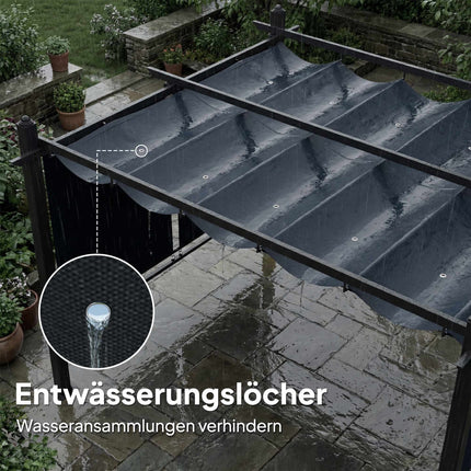 Pergolă 3x4m cu acoperiș retractabil și cadru din aluminiu UV50+