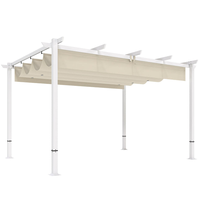Pergolă 3x4 m cu copertină retractabilă UV30+, bej