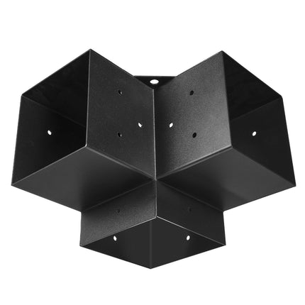 Pergola Bracket Kit, 6x6, 3-Way Carbon Steel, 4-Pack