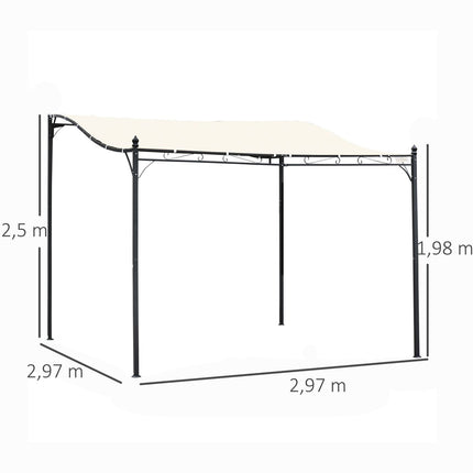 Metal Pergola Gazebo Canopy, Cream, 297x297 Cm