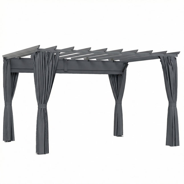 Pergolă Pavilion 3x3,6m, Cadru din aluminiu, Gri închis
