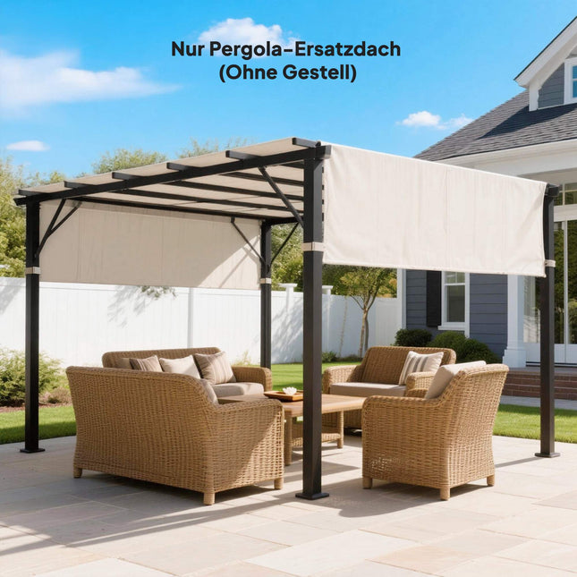 Copertină de schimb pentru pergolă, protecție UV, 3x3m, crem