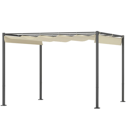 Adjustable metal Pergola Pavilion 3x3m, Beige, UV protection