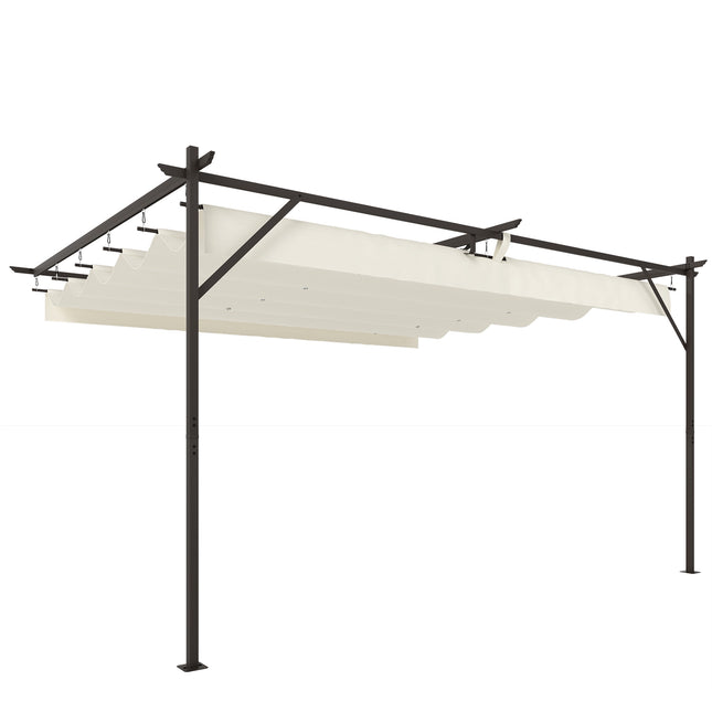 Pergolă cu acoperiș reglabil, 4x3m, montare pe perete, protecție UV30+