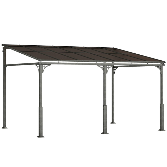 Pergolă cu acoperiș din policarbonat, structură metalică, 400x300 cm