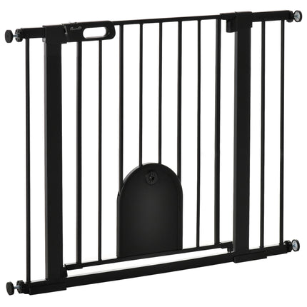 Barieră de siguranță pentru animale de companie, oțel, reglabilă 75-103 cm, neagră