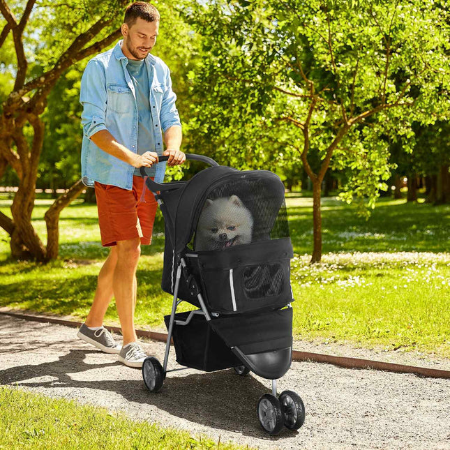 Carucior pentru caini mici, pliabil, pana la 10 kg