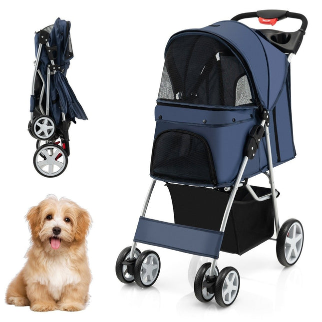 Carucior pentru Animale Mici, Pliabil, Capacitate 15 kg