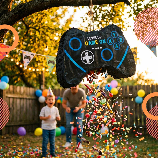 Set piñata cu băț și mască pentru petreceri pentru copii