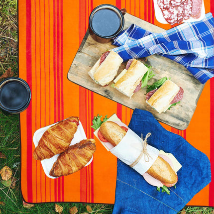 Pătură de picnic 200 x 200 cm în dungi