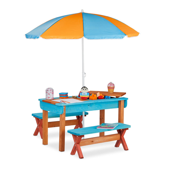Masa de picnic pentru copii cu umbrela de soare