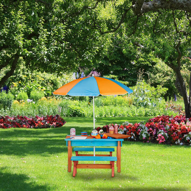 Masa de picnic pentru copii cu umbrela de soare