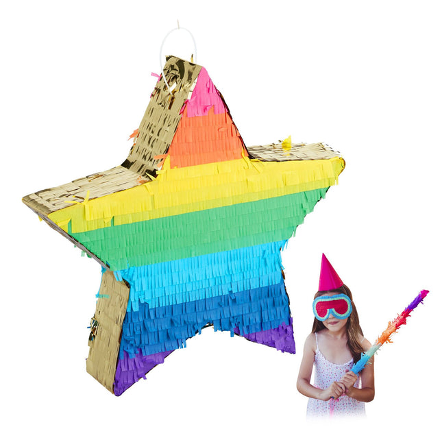 Pinata steaua colorata/aurie