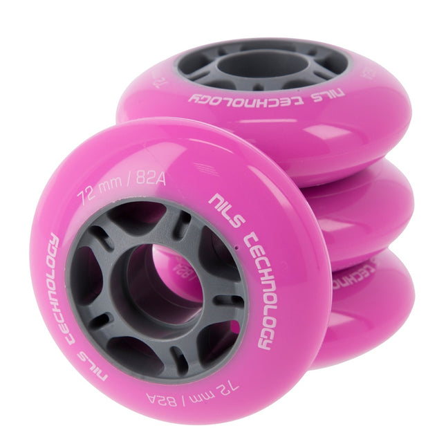 Roți de skateboard roz 72x24mm 82A, set de 4