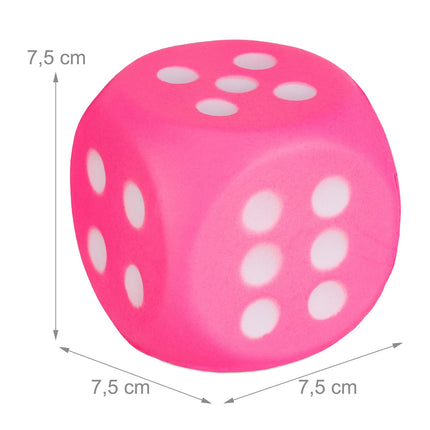 Set de zaruri din spumă roz - 6 cuburi de numere moi pentru copii