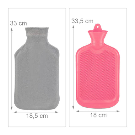 Sticlă de apă caldă roz cu capac, 1,5 l