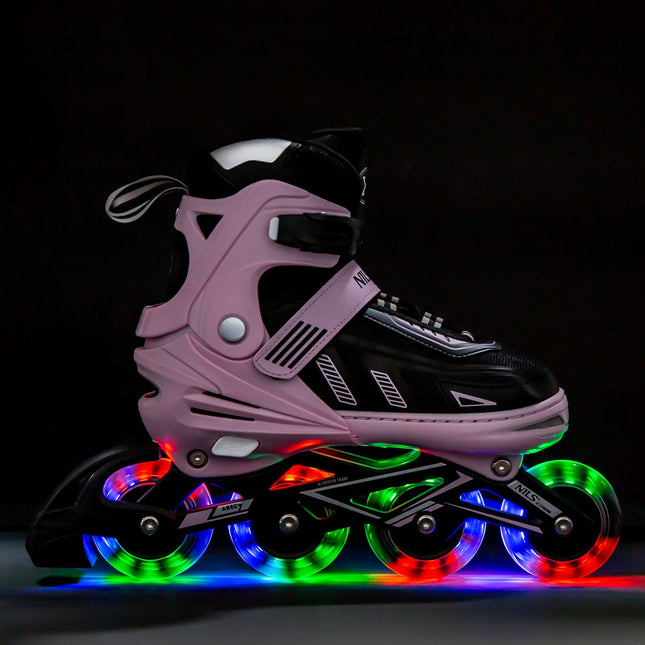Patine inline cu LED roz, mărime L (39-42)