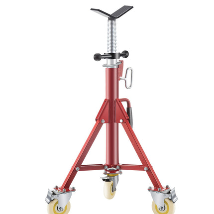 Pipe Jack Stand, V-Head, 28–52 in, 2500 lb, Casters