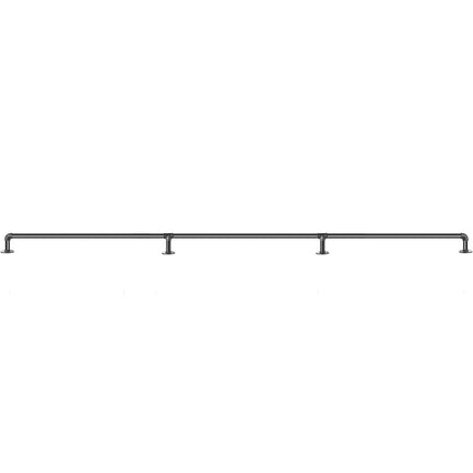 Pipe Stair Handrail, 9 Ft Carbon Steel Wall Mount, Black