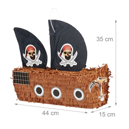 Set de piñata cu corabie pirat, bâtă și mască