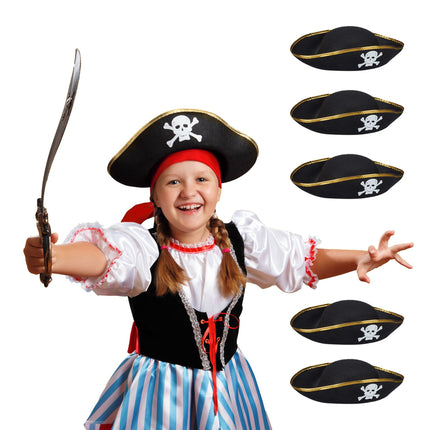 Pirate hat for children, 6-pack