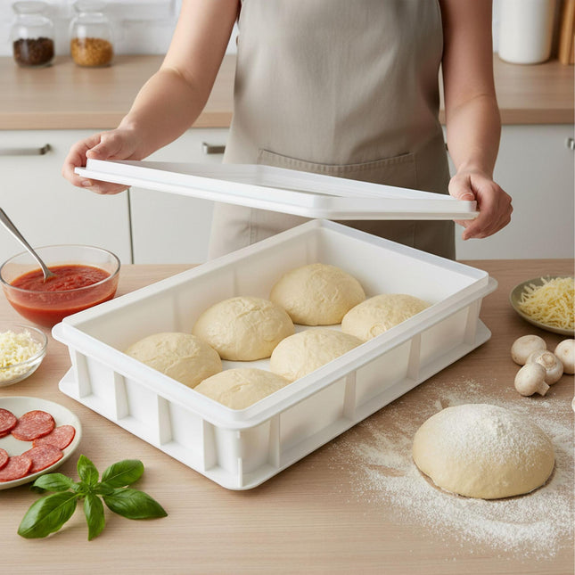 Set cutie pentru dospirea aluatului de pizza – Conține 12 bile, stivuibil
