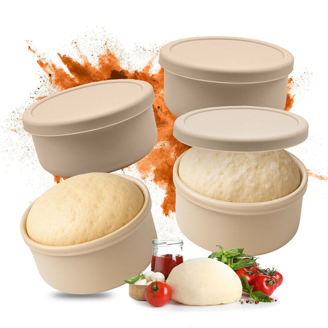 Cutii de dospit pentru aluat de pizza cu capace, pachet de 4