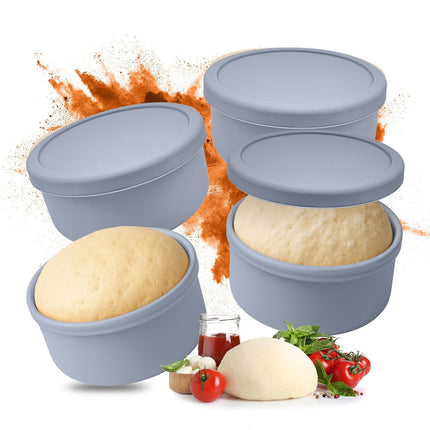 Cutii de dospit pentru aluat de pizza cu capace, pachet de 4