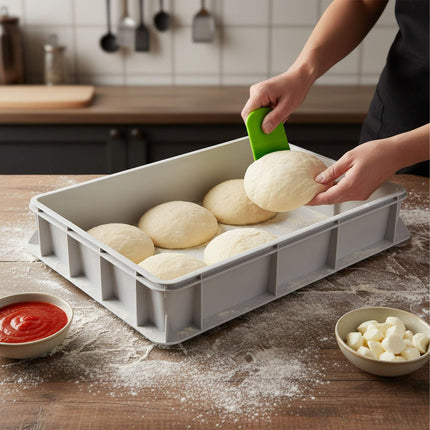 Cutie de dospit pentru aluat de pizza cu capac, capacitate 12-16 bile