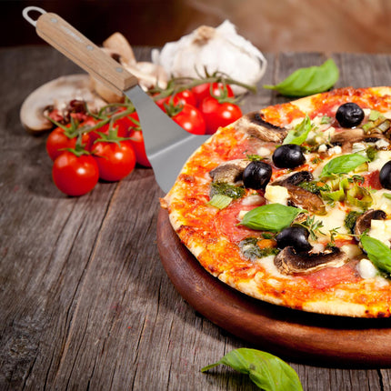 Glisor pentru pizza cu mâner din lemn maro deschis