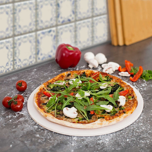 Piatra de pizza rotunda in cordierit