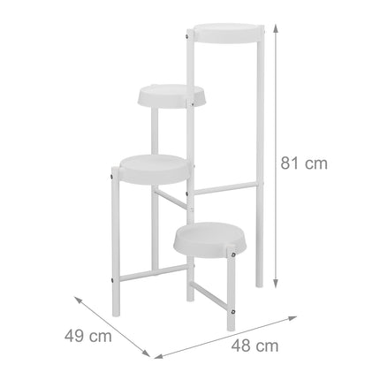 Suport pentru plante cu rafturi rotunde din metal și plastic