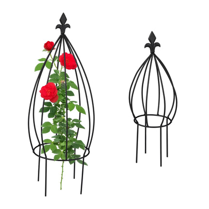 Set de 2 suporturi pentru plante - Suport metalic pentru cățărat, formă de bulb