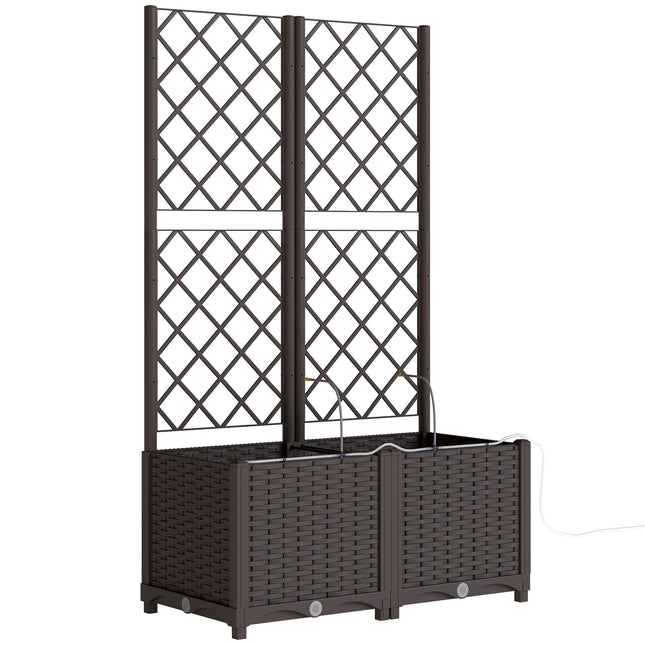 Set jardinieră cu spalier, temporizator, drenaj, 80x40x136 cm