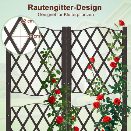 Jardinieră cu spalier, cu auto-udare, 80x40x122 cm, maro