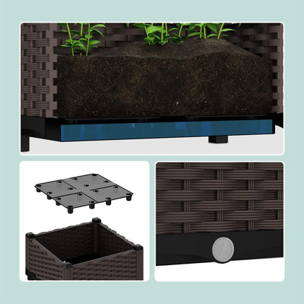 Cutie de jardiniera cu aspect ratan
