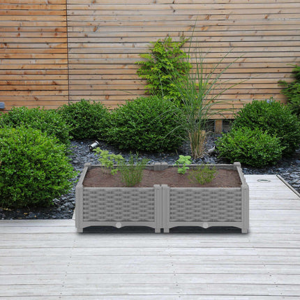 Cutie de jardiniera cu aspect ratan