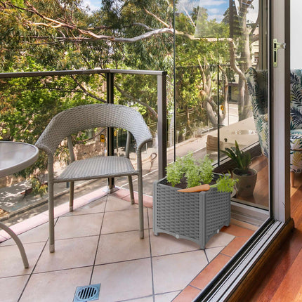 Cutie de jardiniera cu aspect ratan