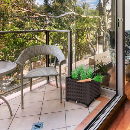 Cutie de jardiniera cu aspect ratan