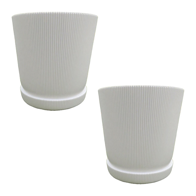 Ghivece cu farfurioare, set de 2, interior/exterior