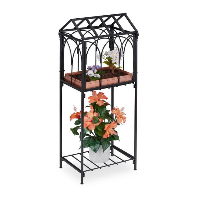 Stand pentru plante din metal cu acoperiș