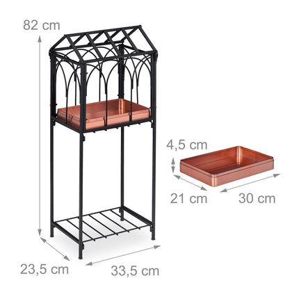 Stand pentru plante din metal cu acoperiș
