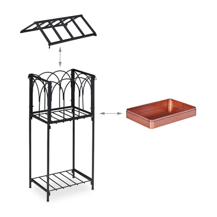 Stand pentru plante din metal cu acoperiș