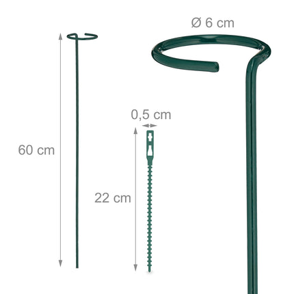 Suporturi pentru plante din metal, pachet de 6