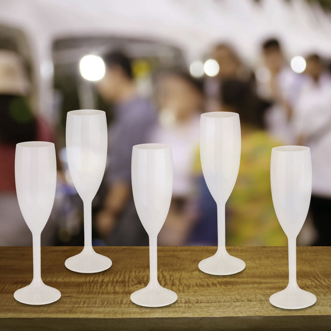 Plastic champagne glasses, set of 6