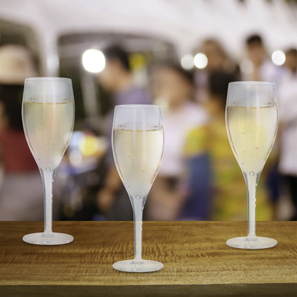 Plastic champagne glasses, set of 6