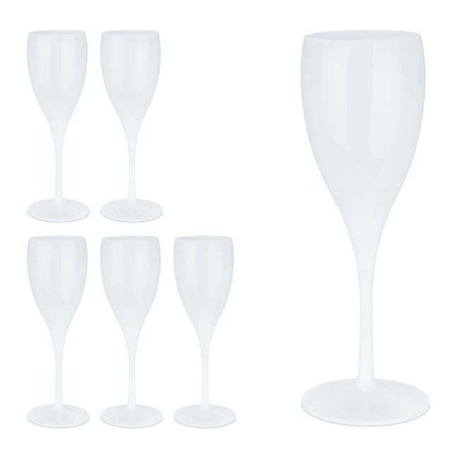 Pahare de sampanie din plastic, set de 6